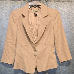Tan Tailored Blazer with Notched Lapels
